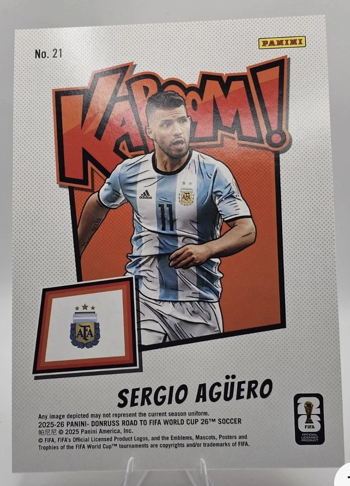 2025-26 Panini Donruss KABOOM Jumbo #21 Sergio Aguero Argentina OVERSIZED CARD קלף אגוארו