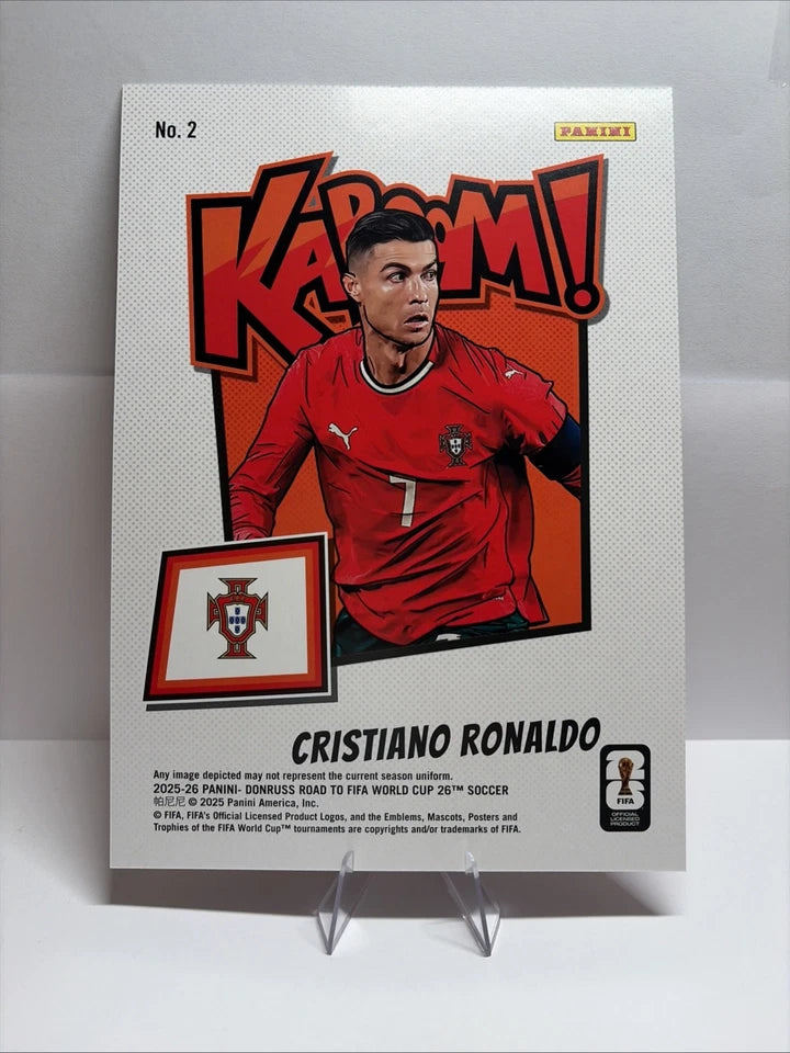 Cristiano Ronaldo Kaboom 2025-26 Road to FIFA World Cup Donruss Panini Oversized קלף כריסטיאנו רונאלדו