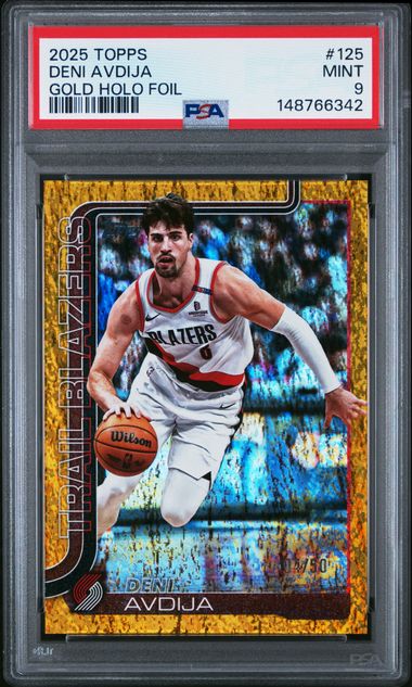 2025 TOPPS GOLD HOLO FOIL #125 DENI AVDIJA 4/50 PSA 9
