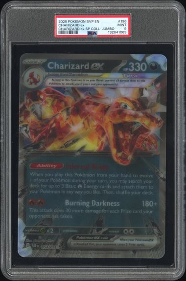 PSA 9 Pokemon Charizard ex Jumbo Oversized Lenticular Promo Card קלף צ'ריזארד