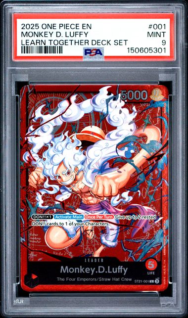 ONE PIECE MONKEY D. LUFFY 2025 LEARN TOGETHER DECK SET #001 PSA 9
